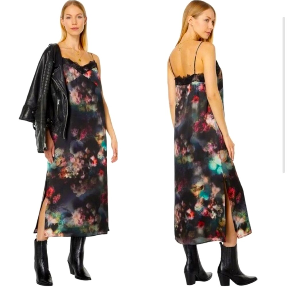 NWOT AllSaints ‘Noa Bianaca’ silk floral lace dress.